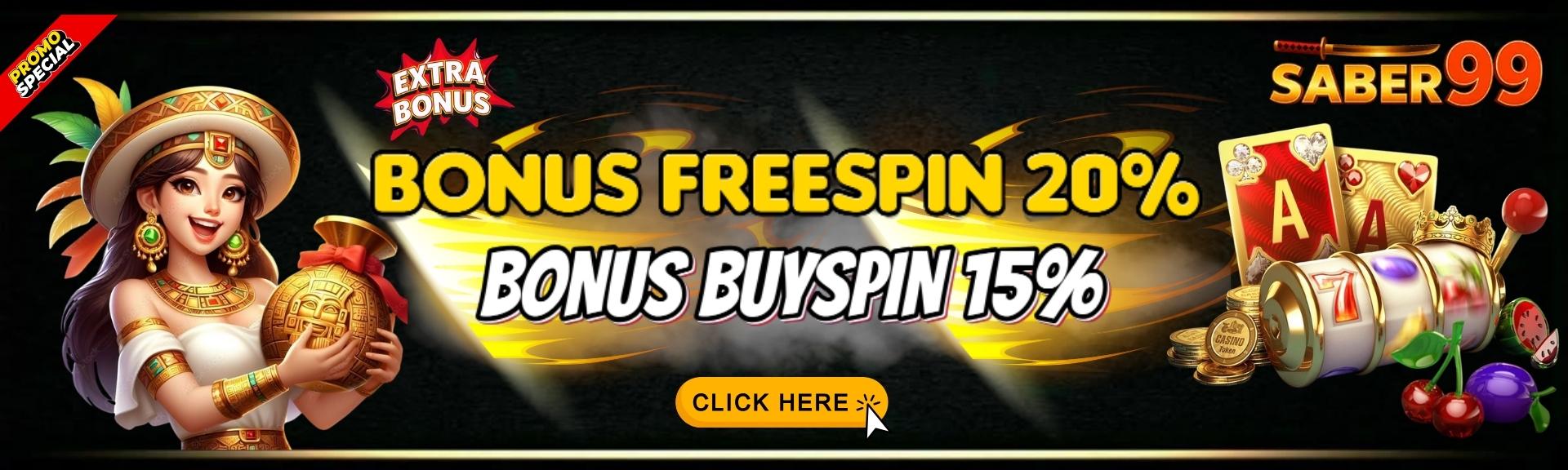 SABER99_BONUS_FREESPIN20%_BUYSPIN15%
